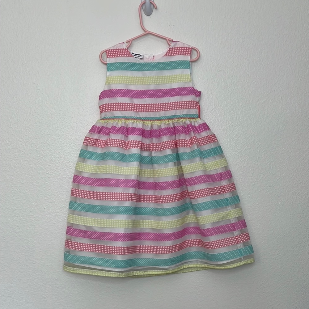 Blueberi Boulevard Colorful Striped Kids Dress sz 6X